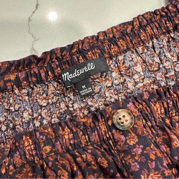 Madewell Puff-Sleeve Button-Front Crop Top in Orchard Floral - Picture 10 of 10